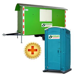 Actie : Schaftkeet langzaam verkeer + chemisch toilet incl.wekelijkse reiniging (min. 4 weken)